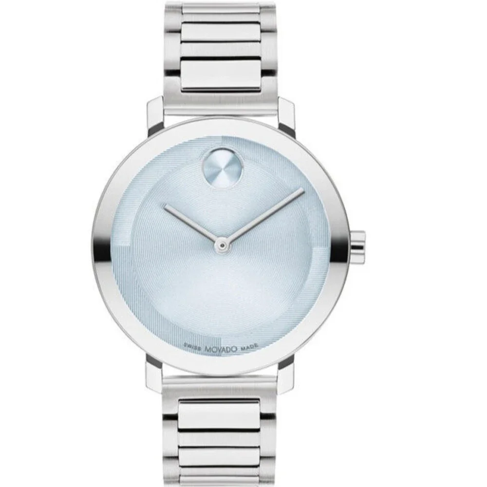 MOVADO BOLD EVOLUTION 2.0 3601190 BLUE DIAL SILVER BRACELET 34MM WOMENS WATCH